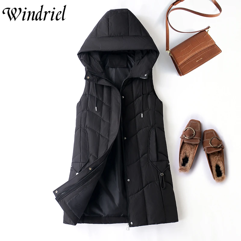 New Women's Vest Jacket Cotton Vest Autumn Winter Jacket Hooded Long Coat Sleeveless Loose Female Waistcoat Snow Wear Windriel
New Women's Vest Jacket Cotton Vest Autumn Winter Jacket Hooded Long Coat Sleeveless Loose Female Waistcoat Snow Wear Windriel