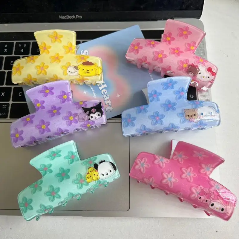 

Hellokitty Sanrio Kawali Kuromi My Melody Cinnamoroll Pochacco Pompompurin Shark Clip Hairpin Headwear Anime Toys Gift For Girls