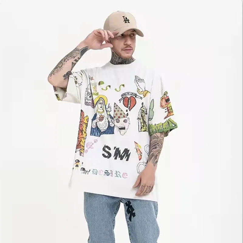 Mens Tshirts Streetwear Oversized Harajuku Cotton Tees Couple Round Neck Loose Tops Retro Graffiti Letter Short Sleeve Summer
Mens Tshirts Streetwear Oversized Harajuku Cotton Tees Couple Round Neck Loose Tops Retro Graffiti Letter Short Sleeve Summer