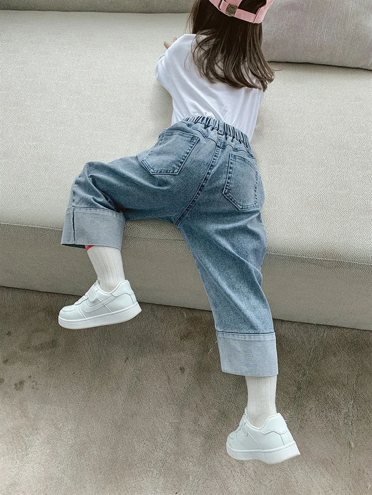 2023 Children Girls Spring Autumn Jeans Patchwork Cotton Denim Button Fly Pants Loose Stretch Wide Leg Pants Infant Girls Jeans
2023 Children Girls Spring Autumn Jeans Patchwork Cotton Denim Button Fly Pants Loose Stretch Wide Leg Pants Infant Girls Jeans