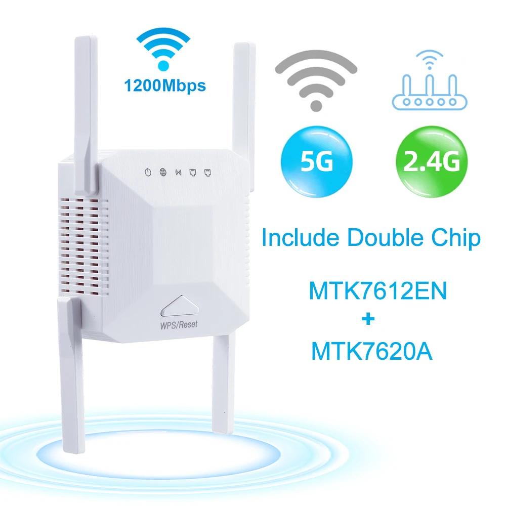 2.4G 5Ghz WiFi Repeater 1200Mbps Wireless Wifi Extender Wi-Fi Amplifier Long Range WiFi Signal Booster Wifi Repiter for Home
2.4G 5Ghz WiFi Repeater 1200Mbps Wireless Wifi Extender Wi-Fi Amplifier Long Range WiFi Signal Booster Wifi Repiter for Home
