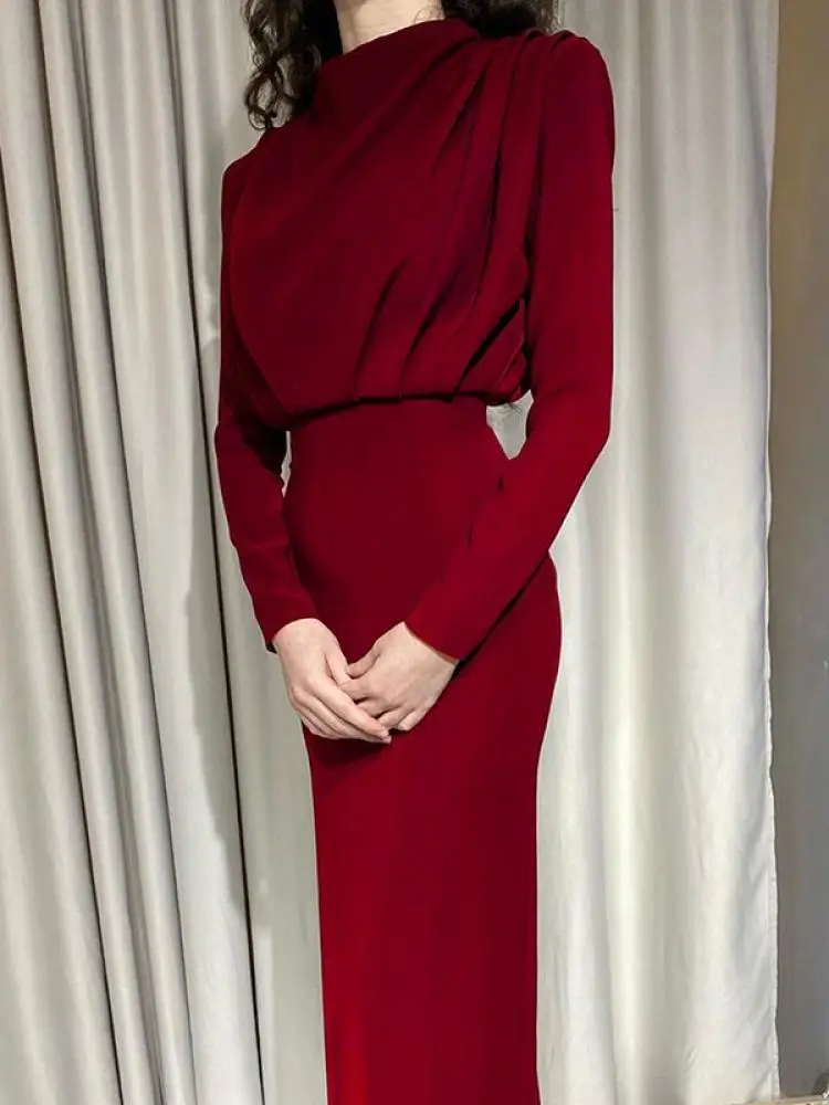 Freeacy 2023 Autumn New Fashion High Waist Dress Solid Color Round Neck Long Sleeves Elegant Evening Party Dresses for Women
Freeacy 2023 Autumn New Fashion High Waist Dress Solid Color Round Neck Long Sleeves Elegant Evening Party Dresses for Women