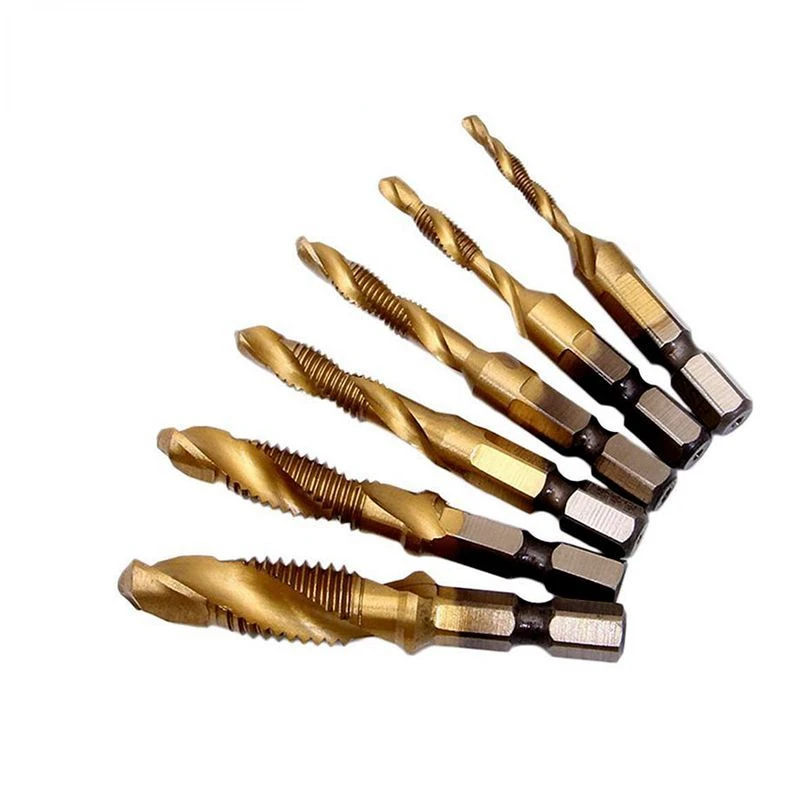Krachtige 6Pcs Drill and Tap Bits Thread M3-M10 Titanium Coated Taps Hex Shank Woodworking Drill Bits Hole Saw Drill Micro Tips
Krachtige 6Pcs Drill and Tap Bits Thread M3-M10 Titanium Coated Taps Hex Shank Woodworking Drill Bits Hole Saw Drill Micro Tips