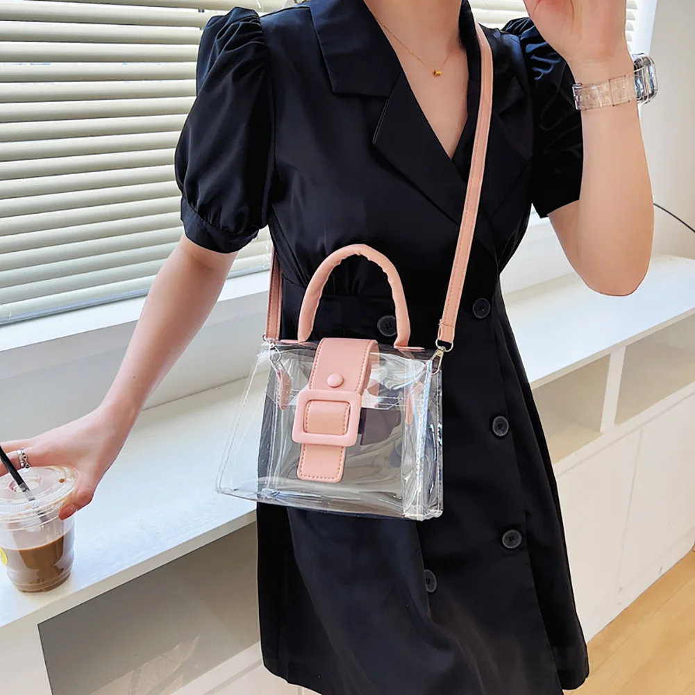 Fashion Women PVC Transparent Shoulder Messenger Bag Summer Clear Designer Handbags Female Candy Color Simple Totes Bags
Fashion Women PVC Transparent Shoulder Messenger Bag Summer Clear Designer Handbags Female Candy Color Simple Totes Bags