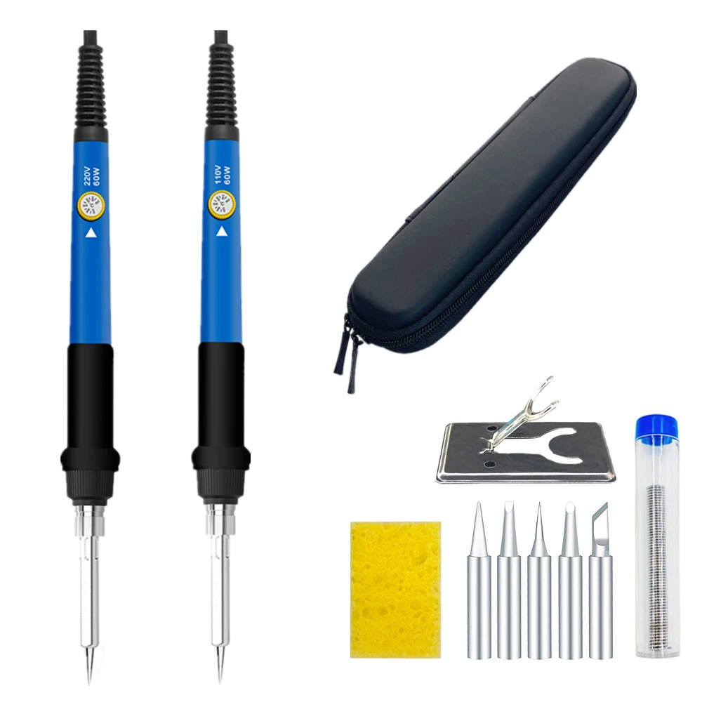 

New Adjustable Temperature Electric Soldering Iron 220V 110V 60W 80W Welding Solder Rework Station Heat Pencil Tips Repair Tool