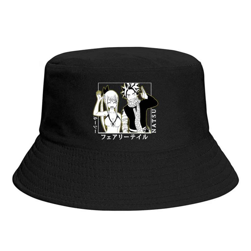 Winter Natsu and Lucy Bucket Hat for Men Women Harajuku Fairy Tail Anime Fisherman Hats Hiking Bob Femme Gorro
Winter Natsu and Lucy Bucket Hat for Men Women Harajuku Fairy Tail Anime Fisherman Hats Hiking Bob Femme Gorro