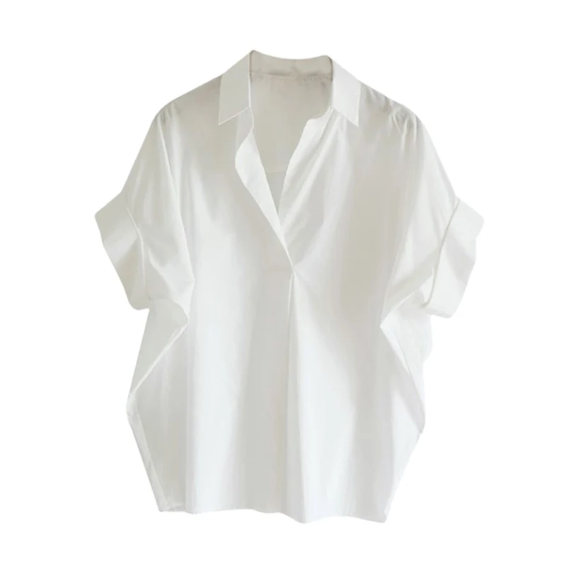 Onecozyday Female Causal Daily White Blouses Simple Short Sleeves Solid Color Lapel Collar Shirts Tops For Women 2023 New 
Onecozyday Female Causal Daily White Blouses Simple Short Sleeves Solid Color Lapel Collar Shirts Tops For Women 2023 New