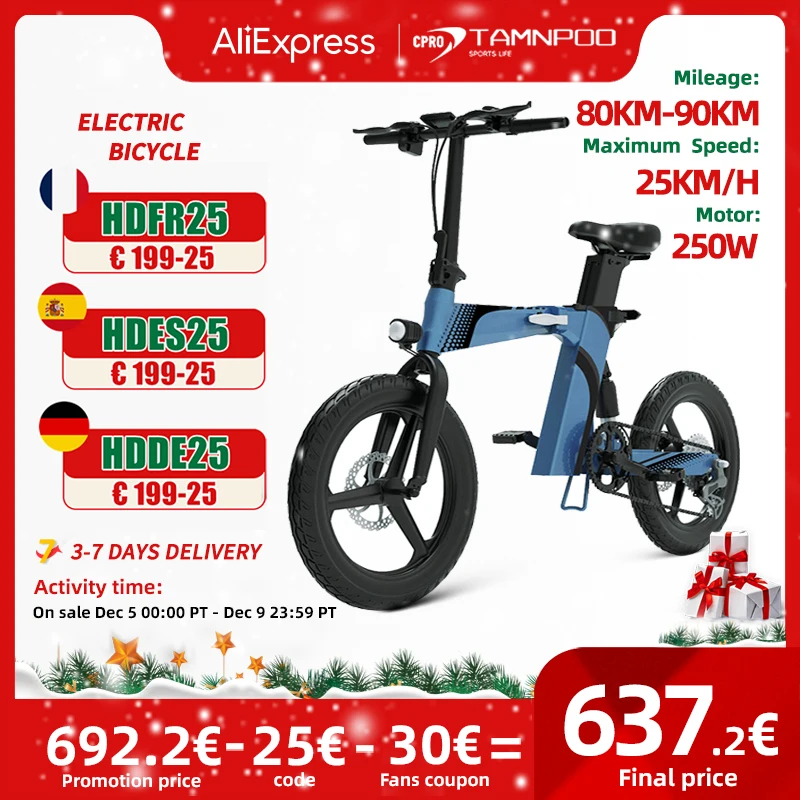 20 Inch Folding Electric City Bicycle 36V 8Ah 250W Lithium Battery Moped Small Electric Bike EU Warehouse, Dual Disc Brakes
20 Inch Folding Electric City Bicycle 36V 8Ah 250W Lithium Battery Moped Small Electric Bike EU Warehouse, Dual Disc Brakes