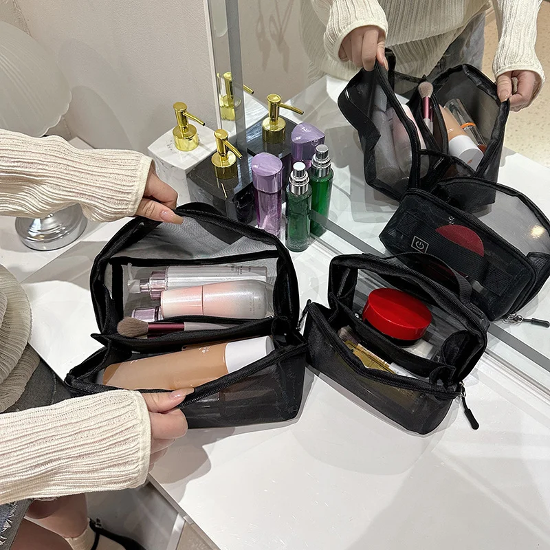 Black Mesh Visible Cosmetic Bags Zipper Large Capacity Top-handler Makeup Case Travel Portable Washing Makeup Organizer Pouch
Black Mesh Visible Cosmetic Bags Zipper Large Capacity Top-handler Makeup Case Travel Portable Washing Makeup Organizer Pouch