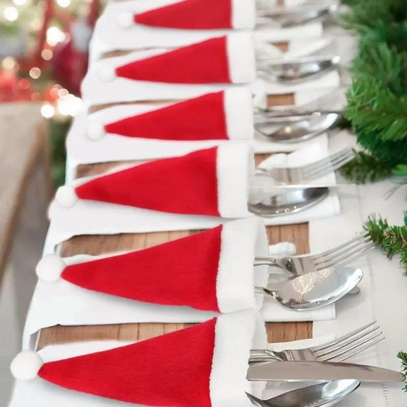 Christmas Decorations Tableware Holder Bag Christmas Hat Tableware Fork Knife Cutlery Bag Xmas Home Decor Christmas Ornament
Christmas Decorations Tableware Holder Bag Christmas Hat Tableware Fork Knife Cutlery Bag Xmas Home Decor Christmas Ornament