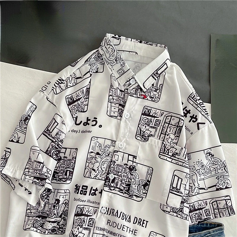 Japanese Fashion Shirts for Men Women Blouse Button Up Y2k Tops Clothes Hawaiian Clothing Cardigan Vintage Graphic White 2022
Japanese Fashion Shirts for Men Women Blouse Button Up Y2k Tops Clothes Hawaiian Clothing Cardigan Vintage Graphic White 2022