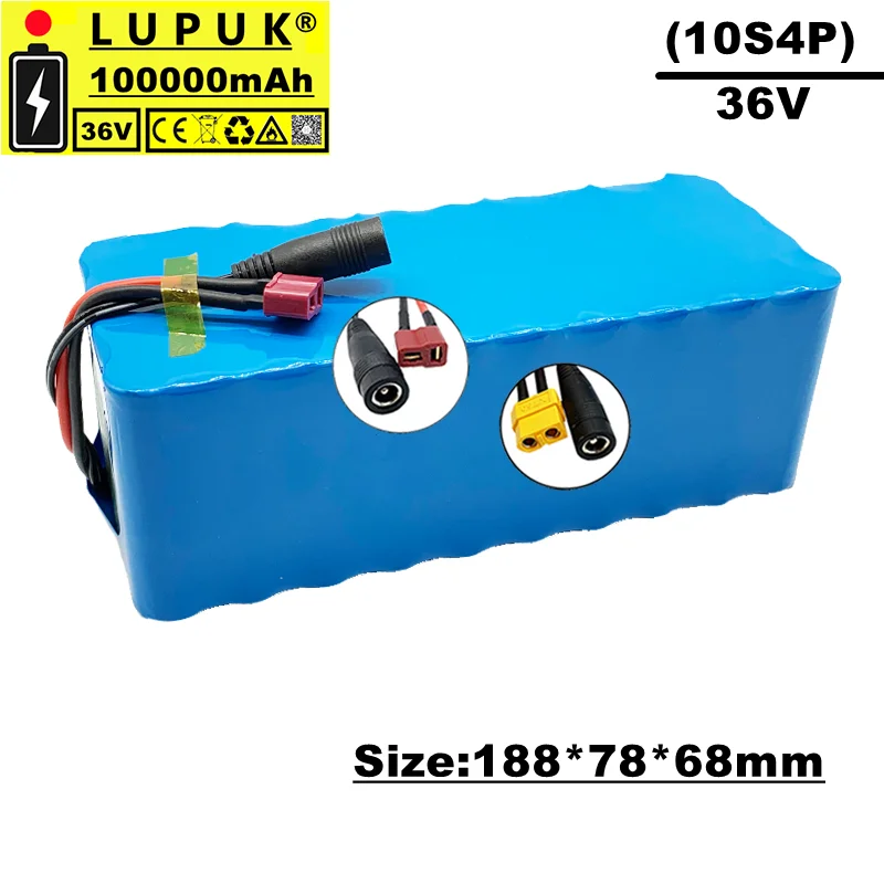 Lupuk-36v lithium ion battery pack, 10s4p, 100000mah,1000W,built-in BMS, suitable for motorcycles,electric bicycles and scooters
Lupuk-36v lithium ion battery pack, 10s4p, 100000mah,1000W,built-in BMS, suitable for motorcycles,electric bicycles and scooters