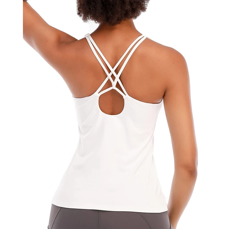 Women Yoga Tops With Built in Bra Gym Strappy Back Top Fitness Sport Quick Dry Workout Running Removable Pad Tank Tops
Women Yoga Tops With Built in Bra Gym Strappy Back Top Fitness Sport Quick Dry Workout Running Removable Pad Tank Tops