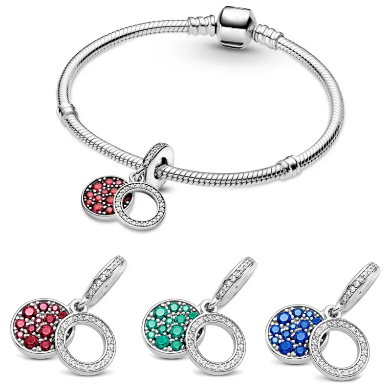 MC 1set Retrp Silver Plated Green Blue Red Round Disc With Zircon Pendant Fit Original Charm Bracelets DIY Women Fashion Jewelry
MC 1set Retrp Silver Plated Green Blue Red Round Disc With Zircon Pendant Fit Original Charm Bracelets DIY Women Fashion Jewelry