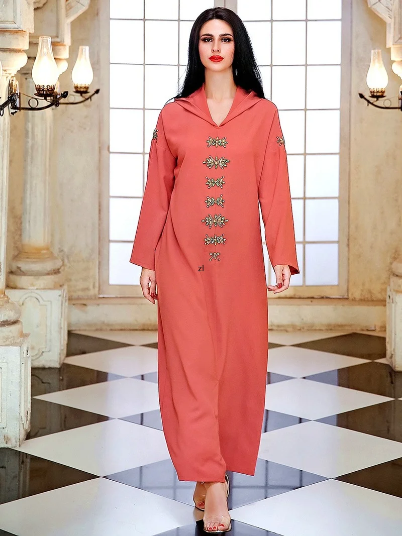 Summer Abayas For Women Hoodie Dress Diamonds Casual Solid Long Sleeve Female Solid Robe Dubai Muslim Dresses
Summer Abayas For Women Hoodie Dress Diamonds Casual Solid Long Sleeve Female Solid Robe Dubai Muslim Dresses