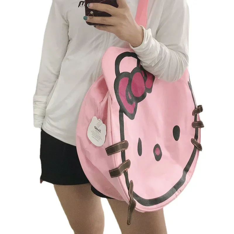 Женская Холщовая Сумка Hello Kitty Повседневная Большая вместительная простая сумка
