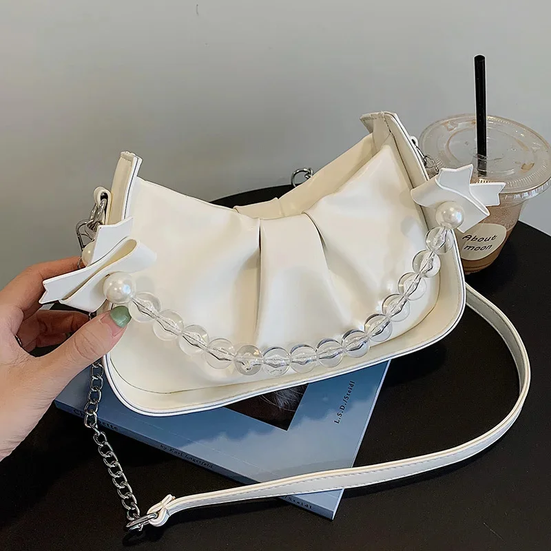 Handheld Pearl Bag New Fashion Crossbody Bag Summer Popular Women's One Shoulder Bag Trendy Printing Soft Fabric Underarm Bag
Handheld Pearl Bag New Fashion Crossbody Bag Summer Popular Women's One Shoulder Bag Trendy Printing Soft Fabric Underarm Bag