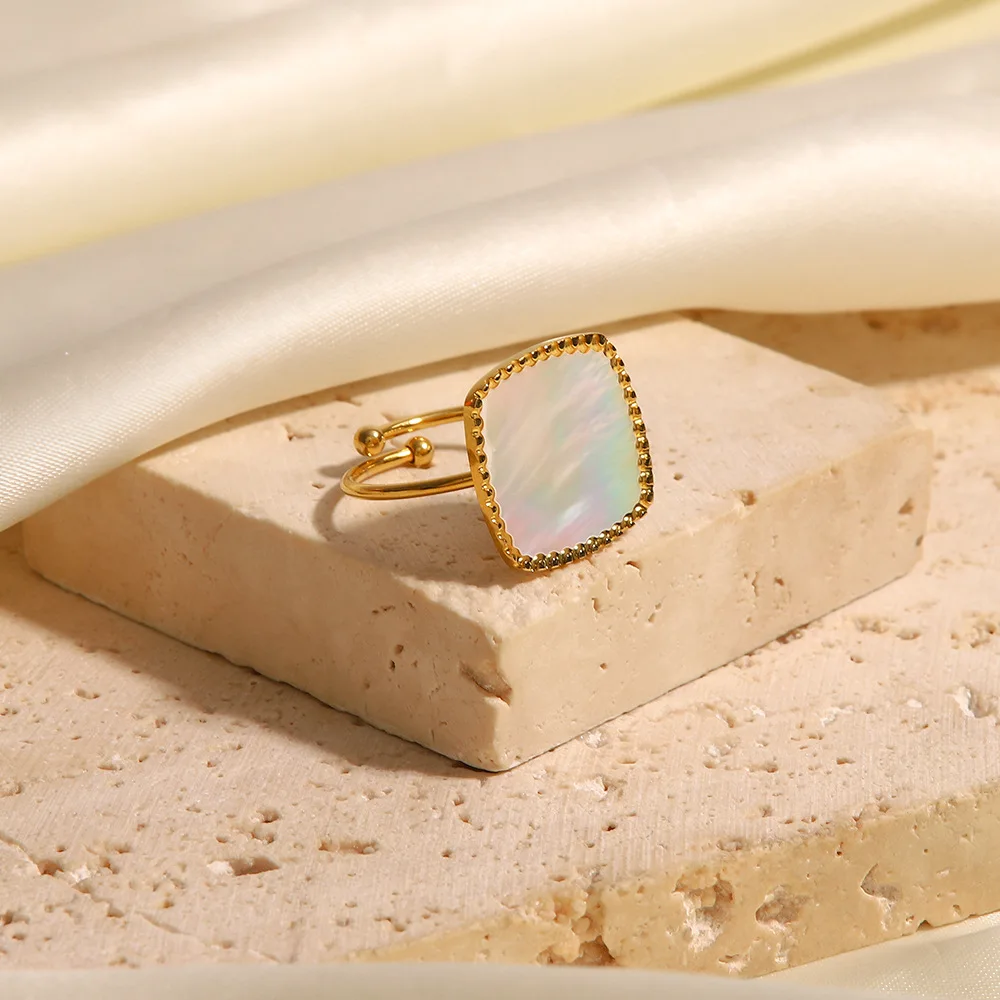 INS Internet Celebrity 18K Gold-Plated French Stainless Steel Inlaid White Fritillary Open Ring New Fashion Trendy Ring
INS Internet Celebrity 18K Gold-Plated French Stainless Steel Inlaid White Fritillary Open Ring New Fashion Trendy Ring