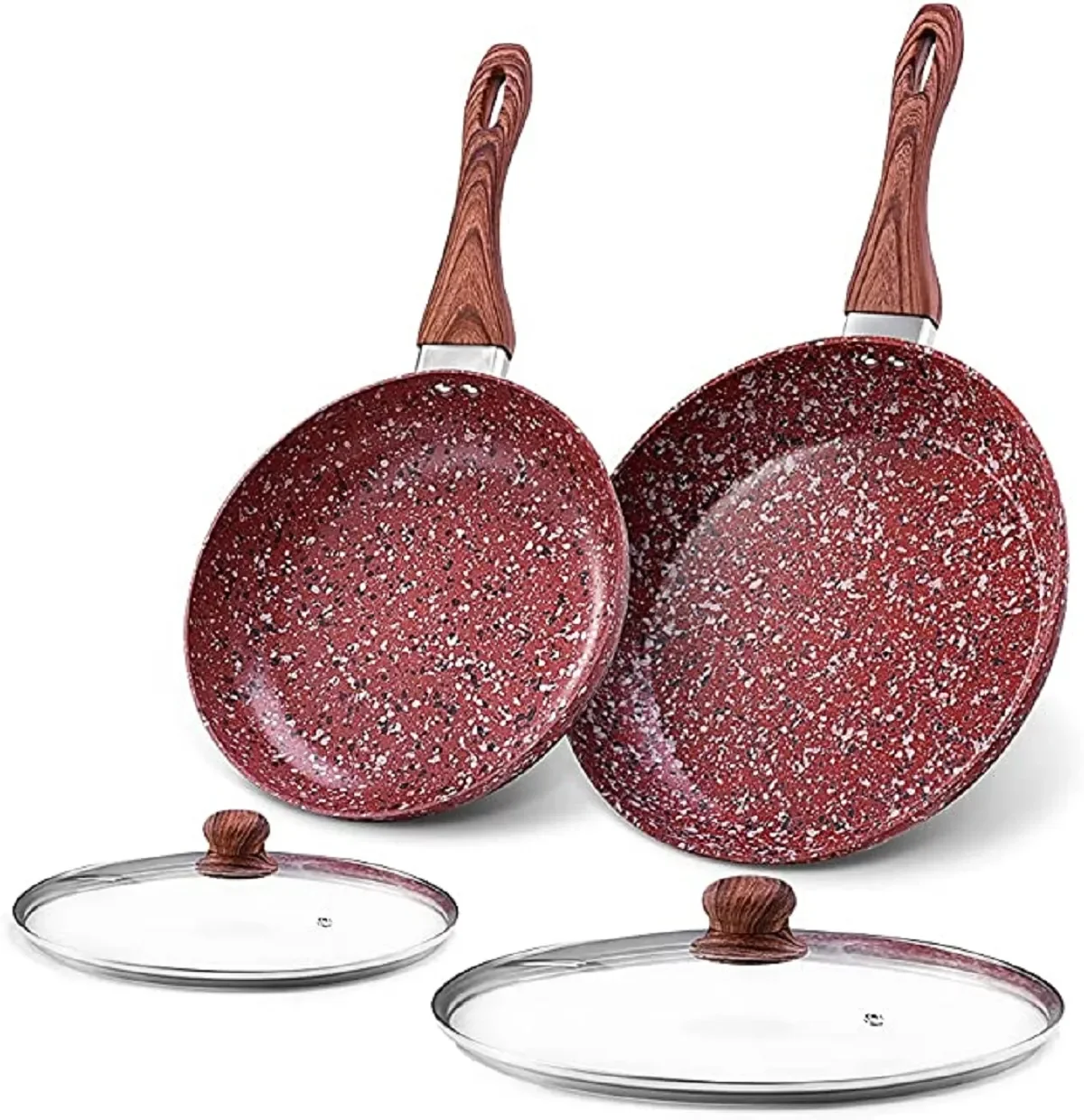 CSK 10"+12" Nonstick Frying Cookware Sets with Lids, Whitford Granite Coating, PFOA & APEO Free, Aluminum Alloy, Bakelite Handle
CSK 10"+12" Nonstick Frying Cookware Sets with Lids, Whitford Granite Coating, PFOA & APEO Free, Aluminum Alloy, Bakelite Handle