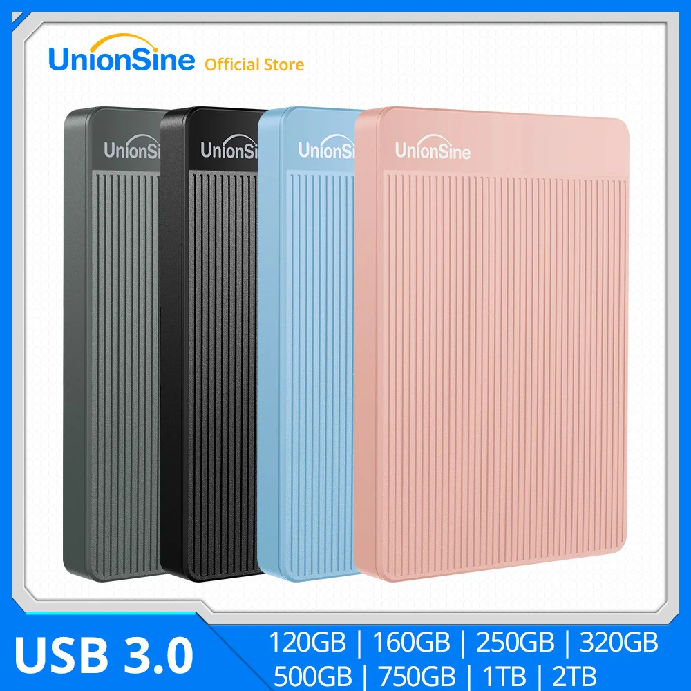 Портативный внешний жесткий диск UnionSine HDD 2 5 дюйма 320 Гб/500 Гб/750 Гб/1 ТБ USB 3 0 память