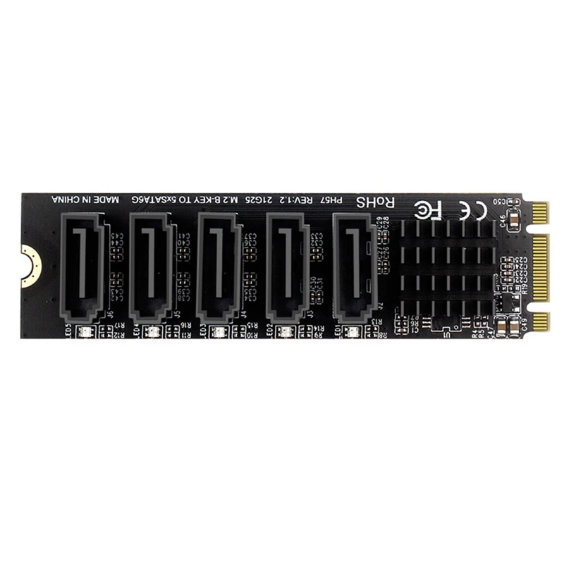 M.2 NGFF B-Key Sata To SATA 3 5 Port Expansion Card 6Gbps Expansion Card JMB585 Chipset Support SSD And HDD
M.2 NGFF B-Key Sata To SATA 3 5 Port Expansion Card 6Gbps Expansion Card JMB585 Chipset Support SSD And HDD