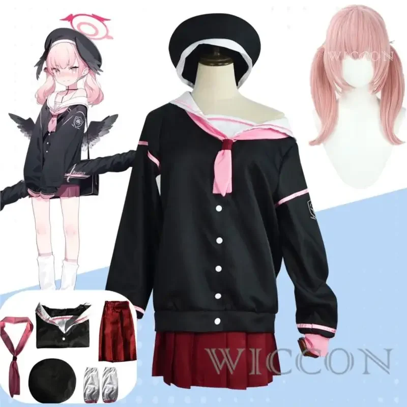 Игра Shimoe Koharu Blue Archive Project MX Косплей Костюм Парик Аниме Троица Общая школа Лоли