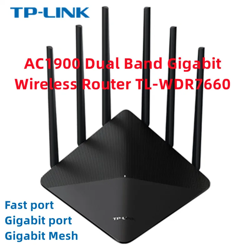 

TP-LINK AC1900 Dual Band Gigabit Wireless Router TL-WDR7660 Mesh 3T3R Wi-Fi 3×3 MU-MIMO 2.4GHZ/5GHZ 2 FEM LDPC IPv6 rj45