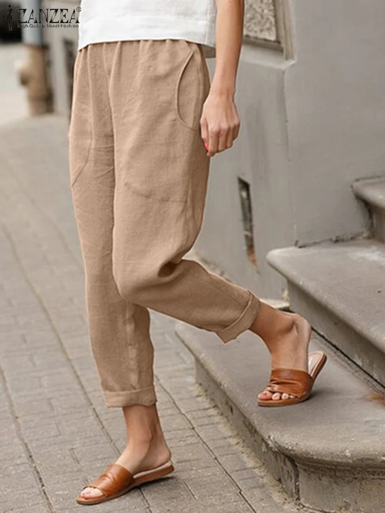Women Vintage Cotton Pants 2022 ZANZEA High Waist Trousers Spring Summer Solid Pencil Pantalones Casual Maxi Palazzo Oversized
Women Vintage Cotton Pants 2022 ZANZEA High Waist Trousers Spring Summer Solid Pencil Pantalones Casual Maxi Palazzo Oversized