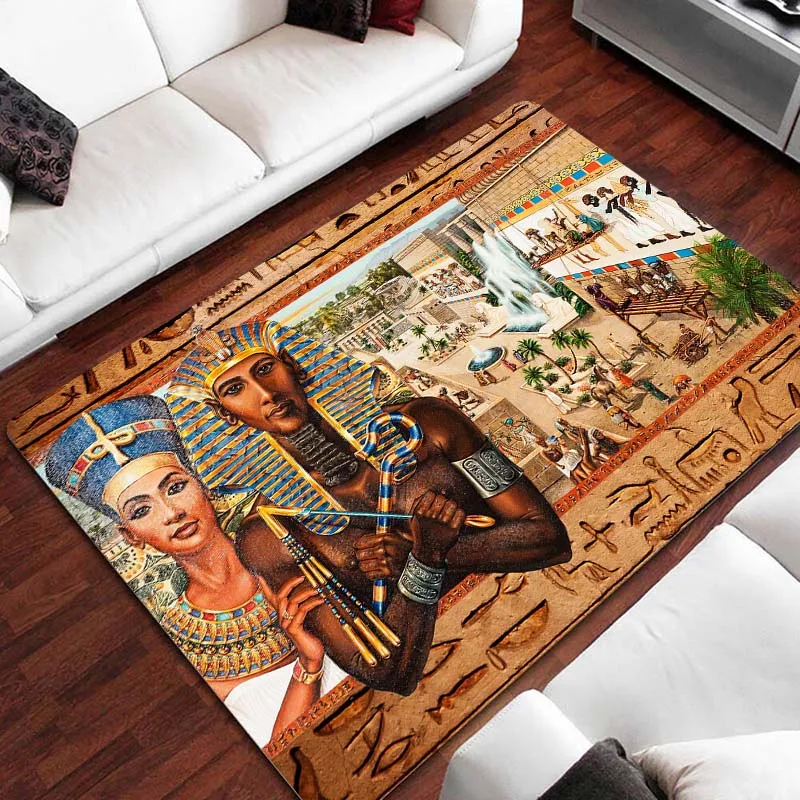 

Ancient Egypt Totem Carpet Egyptian Culture Rug Living Room Bedroom Area Carpet Entrance Door Step Mat Anti-slip Rug Home Decor