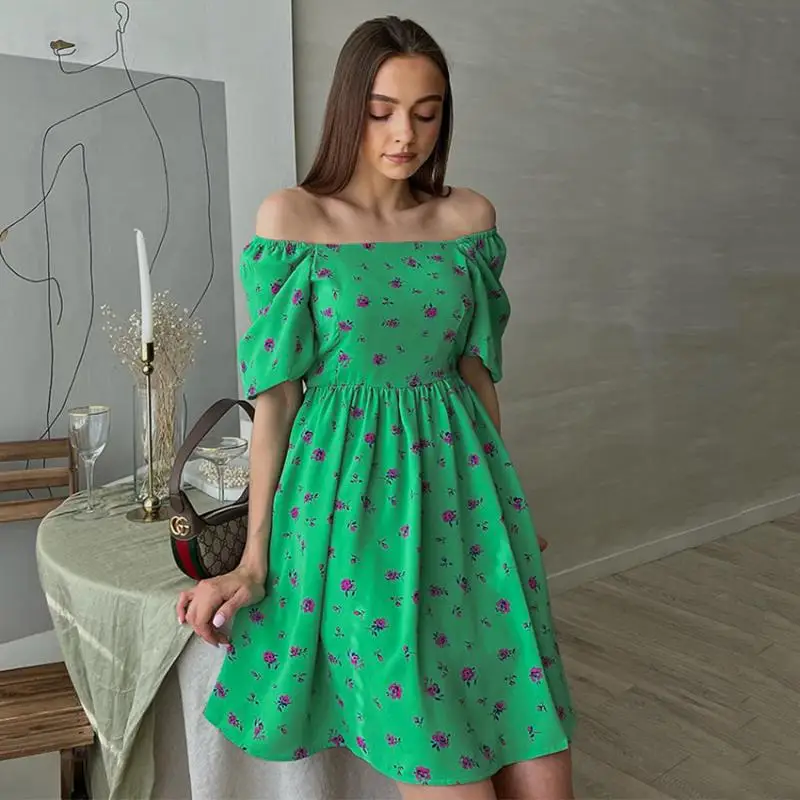 Summer New Women's Fashion Square Neck Short Sleeve Printed Casual A-Line Dresses
Summer New Women's Fashion Square Neck Short Sleeve Printed Casual A-Line Dresses