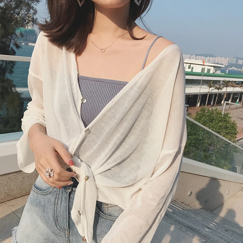 Summer Ice Silk Cardigan Women's Mid-Length Loose-Fit Coat Thin Ride Lazy Transparent 2021 Women's Clothing
Summer Ice Silk Cardigan Women's Mid-Length Loose-Fit Coat Thin Ride Lazy Transparent 2021 Women's Clothing