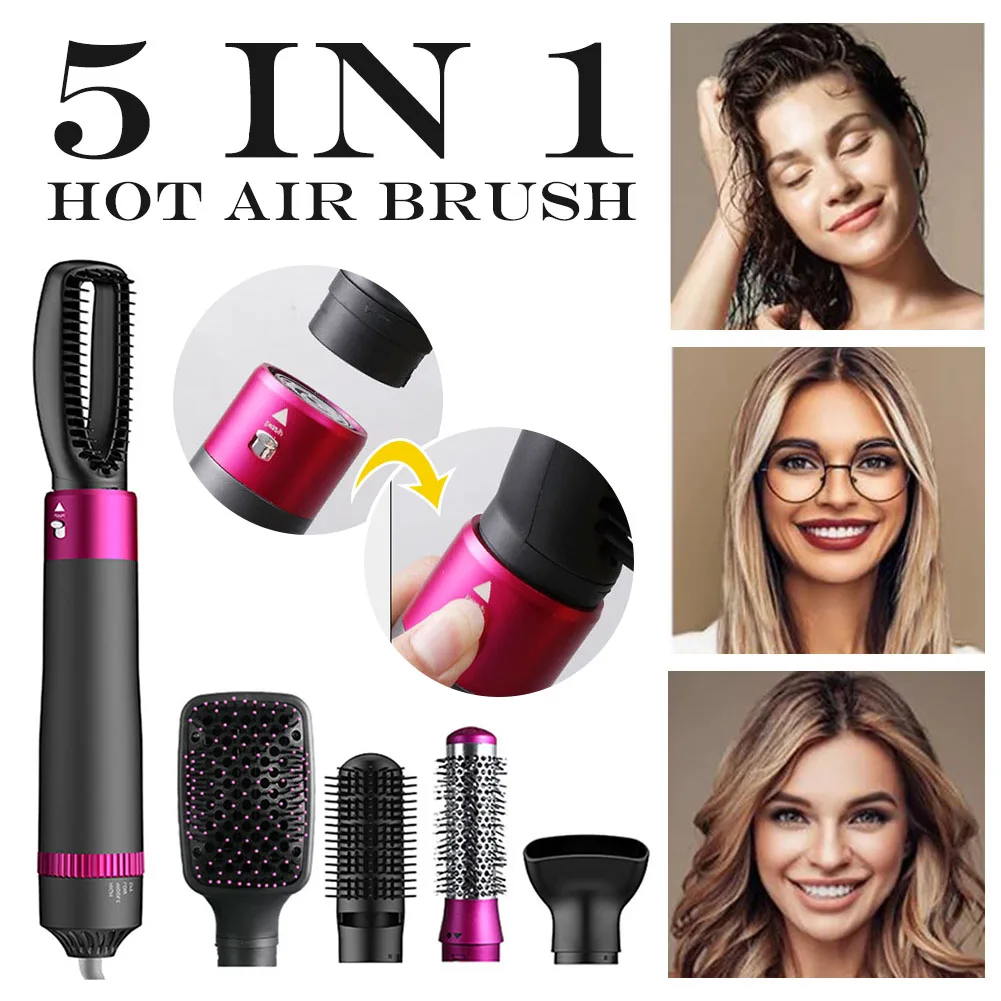 Hair Dryer Brush 5 in 1 Hot Air Brush Electric Hair Curling Wand Straightener Comb 3 Gears Temperature Hair Drying Tool
Hair Dryer Brush 5 in 1 Hot Air Brush Electric Hair Curling Wand Straightener Comb 3 Gears Temperature Hair Drying Tool