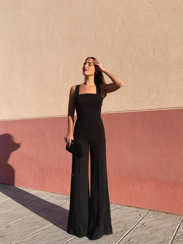 2023 New One-piece Wide Leg Straight Leg Mid-waist Backless Black Pants Thin Style Loose Jumpsuit Black Jumpsuit Women
2023 New One-piece Wide Leg Straight Leg Mid-waist Backless Black Pants Thin Style Loose Jumpsuit Black Jumpsuit Women