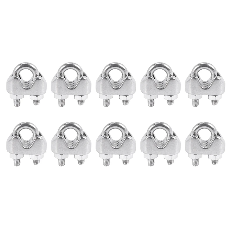 M4 5/32 Inch 304 Stainless Steel U-Shape Bolt Saddle Clamps Cable Wire Rope Clips 10PCS
M4 5/32 Inch 304 Stainless Steel U-Shape Bolt Saddle Clamps Cable Wire Rope Clips 10PCS