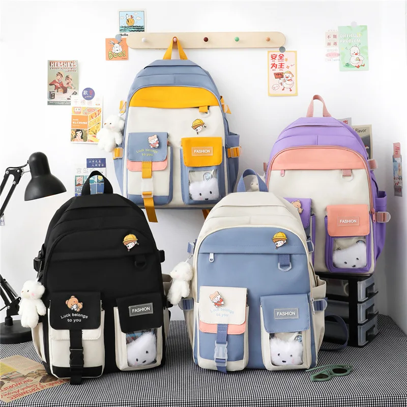 Clash Colour Schoolbag Female Korean High School College Students Double Shoulder Bag Large Capacity Secondary School Students C 
Clash Colour Schoolbag Female Korean High School College Students Double Shoulder Bag Large Capacity Secondary School Students C
