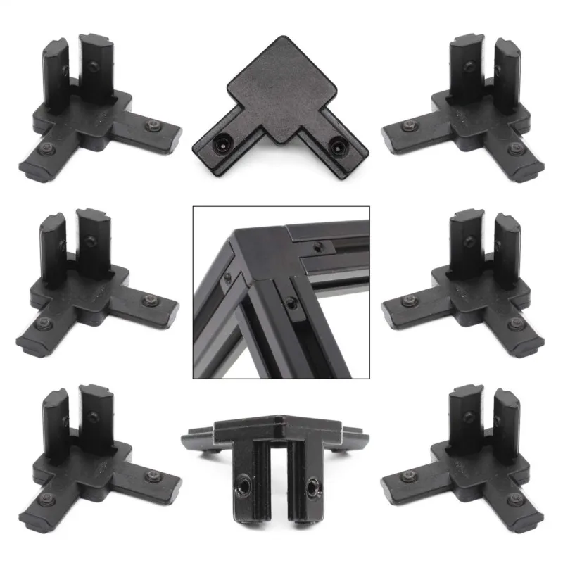 8pcs Black 3 Way End Angle Bracket Connectors For Europe Standard Aluminium Extrusion Profile 2020 Series Socket 6mm With Screws
8pcs Black 3 Way End Angle Bracket Connectors For Europe Standard Aluminium Extrusion Profile 2020 Series Socket 6mm With Screws