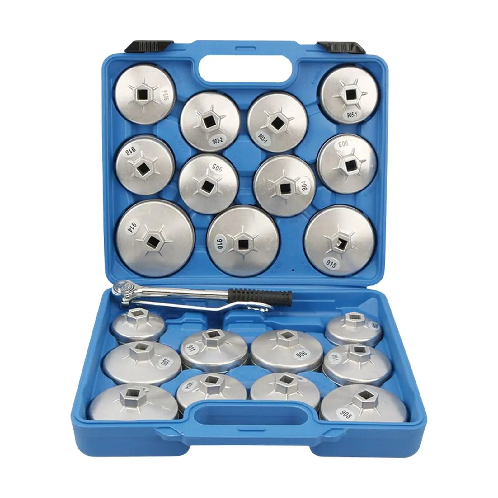 23 Pieces Cup Type Oil Filter Wrench Socket Set with A Storage Case Alloy Remover and Installer 1/2" Drive Removal Tool
23 Pieces Cup Type Oil Filter Wrench Socket Set with A Storage Case Alloy Remover and Installer 1/2" Drive Removal Tool