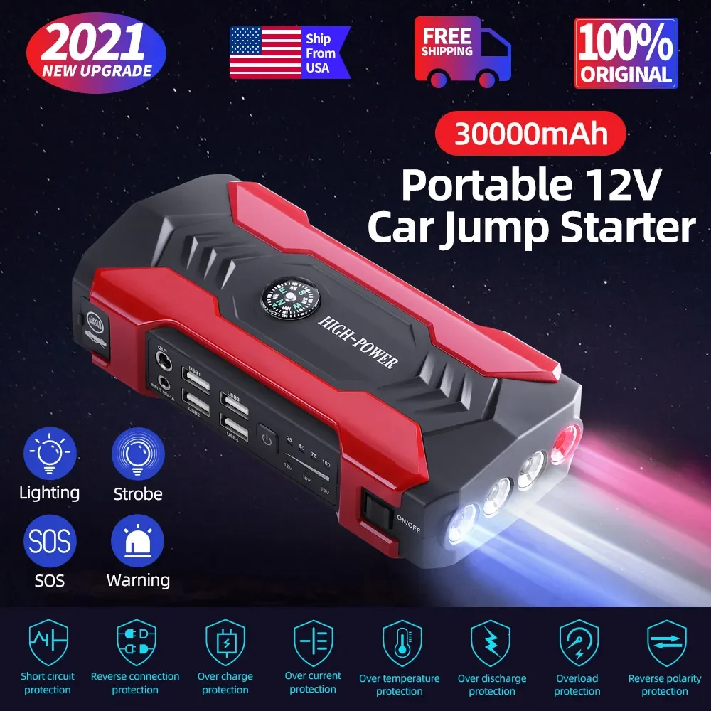 NEW2023 Car Jump Starter Portable Bank Booster Bank 30000Mah Portable Station Car Battery Charger 12V Emergency Light 
NEW2023 Car Jump Starter Portable Bank Booster Bank 30000Mah Portable Station Car Battery Charger 12V Emergency Light