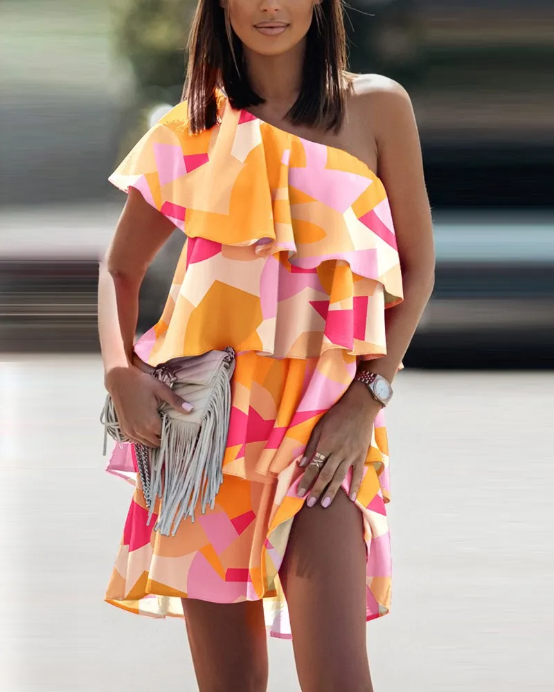 2022 Summer Slanted Shoulder Ruffles Casual Print Dress Women Fashion Off The Shoulder Pullover A-Line Dress Vestidos De Mujer
2022 Summer Slanted Shoulder Ruffles Casual Print Dress Women Fashion Off The Shoulder Pullover A-Line Dress Vestidos De Mujer