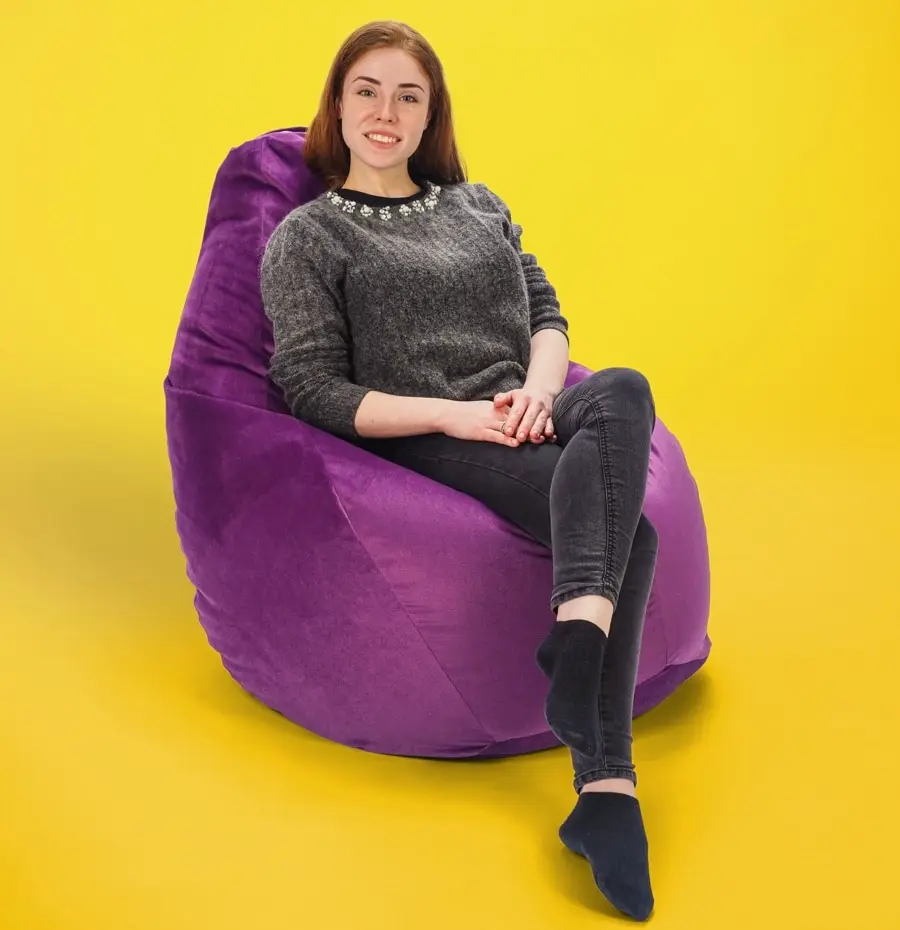 Кресло-груша / Кресло-мешок с наполнителем Kreslo-Puff Comfort Jaguar XXL Фиолетовый - купить по