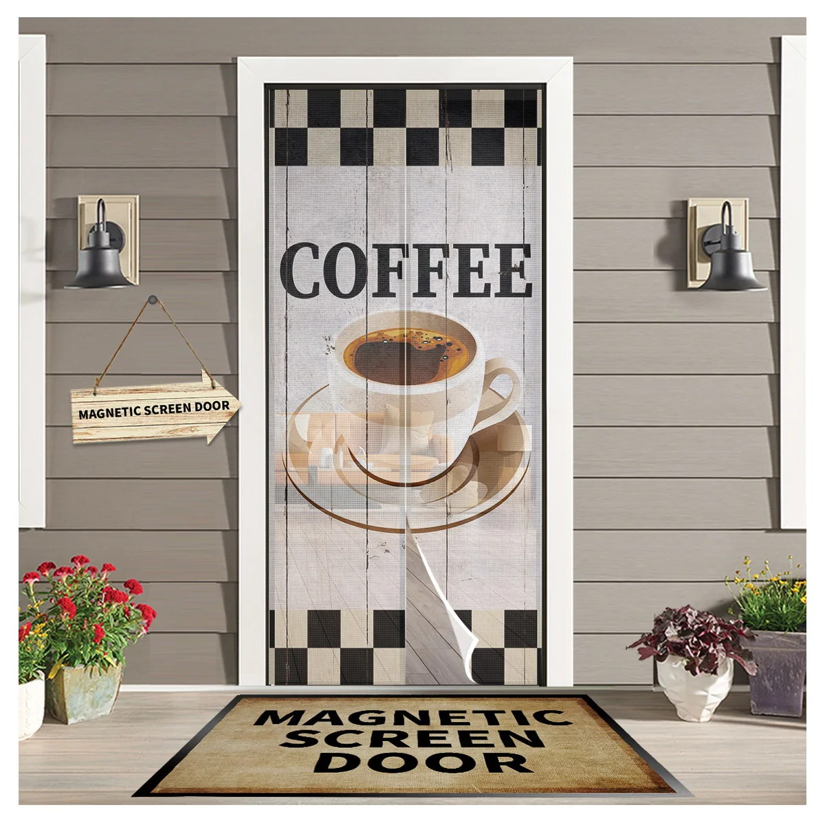 Coffee Retro Wood Grain Plaid Magnetic Curtain Anti Mosquito Net Door Window Screen Insect Mesh Kitchen Door Curtain
Coffee Retro Wood Grain Plaid Magnetic Curtain Anti Mosquito Net Door Window Screen Insect Mesh Kitchen Door Curtain