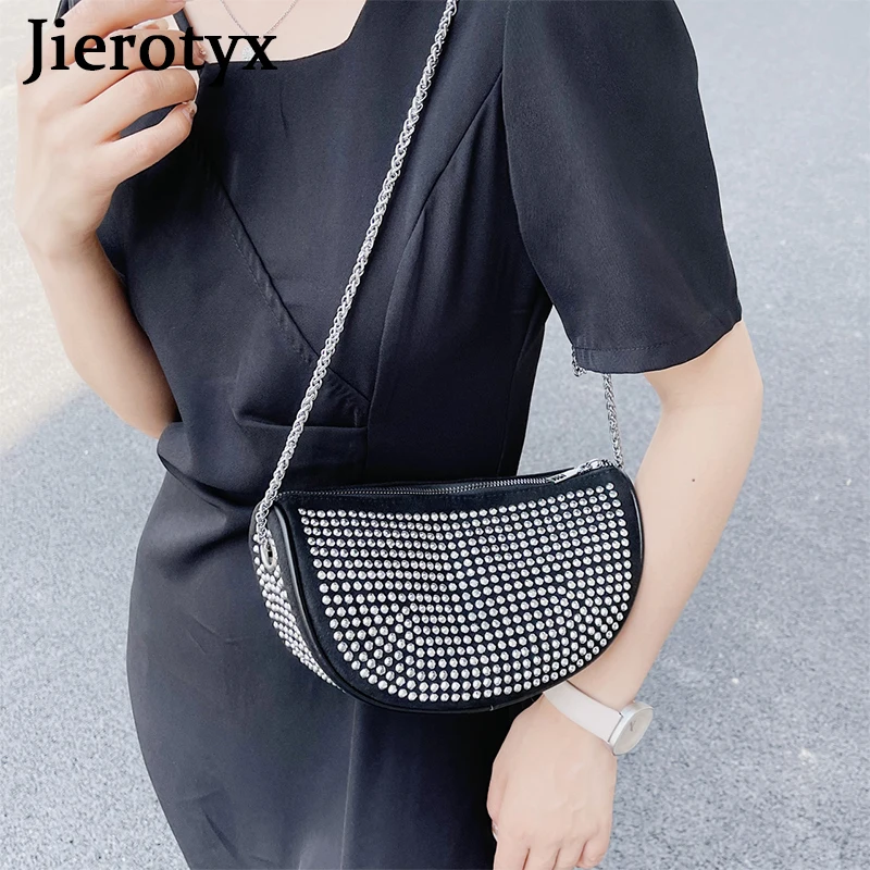 JIEROTYX Dumpling Bag Luxury Women Fashion Crystal Chain Strap Crossbody Bag for Women Tote Trendy Street Shopping with Zipper
JIEROTYX Dumpling Bag Luxury Women Fashion Crystal Chain Strap Crossbody Bag for Women Tote Trendy Street Shopping with Zipper
