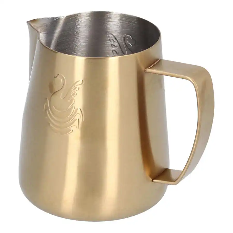 Stainless Steel Gold Coffee Frothing Pitcher Cup Milk Jug Mocha with Swan Pattern Coffee Making Tool 400ml/600ml Caffee Tools
Stainless Steel Gold Coffee Frothing Pitcher Cup Milk Jug Mocha with Swan Pattern Coffee Making Tool 400ml/600ml Caffee Tools