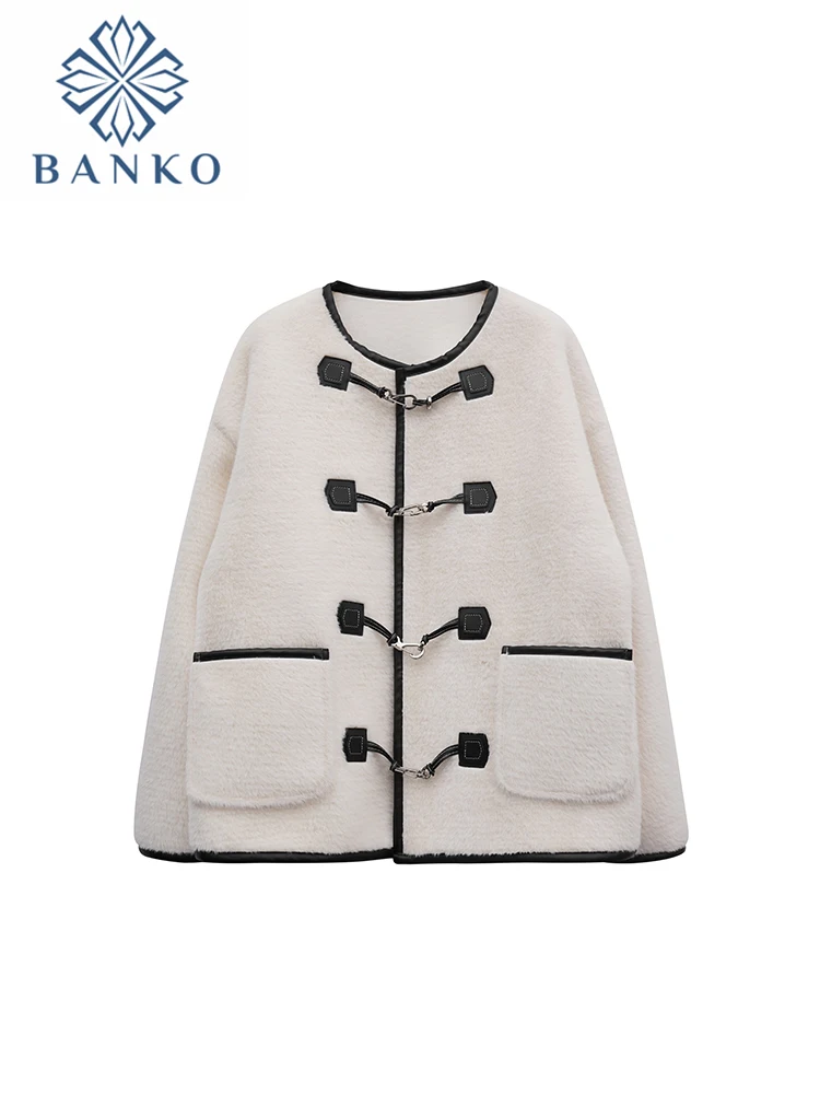 2022 Women Autumn Winter Crew-neck Contrast Color Outerwear Baggy Long Sleeve Single Breasted Elegant Simplicity Padded Jacket
2022 Women Autumn Winter Crew-neck Contrast Color Outerwear Baggy Long Sleeve Single Breasted Elegant Simplicity Padded Jacket