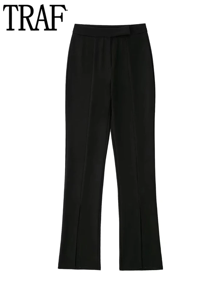 Брюки-клеш TRAF женские с завышенной талией, модные повседневные штаны с вентиляционными отверстиями, черные, Y2K, летняя уличная одежда, 2022
Брюки-клеш TRAF женские с завышенной талией, модные повседневные штаны с вентиляционными отверстиями, черные, Y2K, летняя уличная одежда, 2022