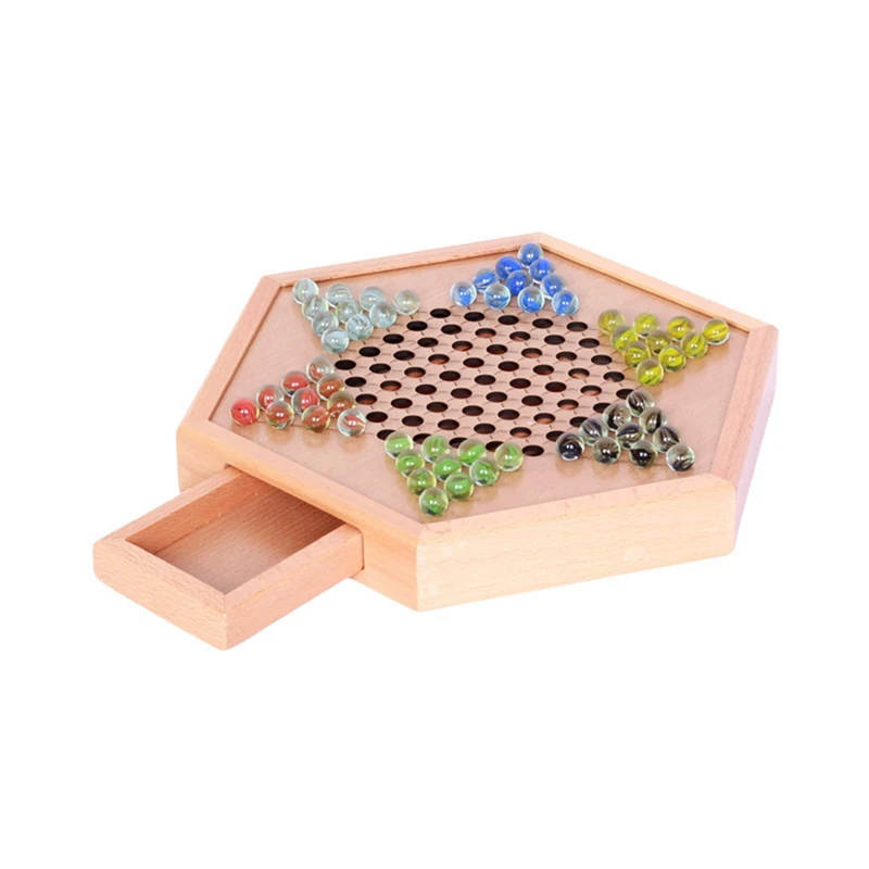 Hexagon Drawer Beech Glass Bead Checkers Glass Ball Children Adult Puzzle Checkers Set
Hexagon Drawer Beech Glass Bead Checkers Glass Ball Children Adult Puzzle Checkers Set