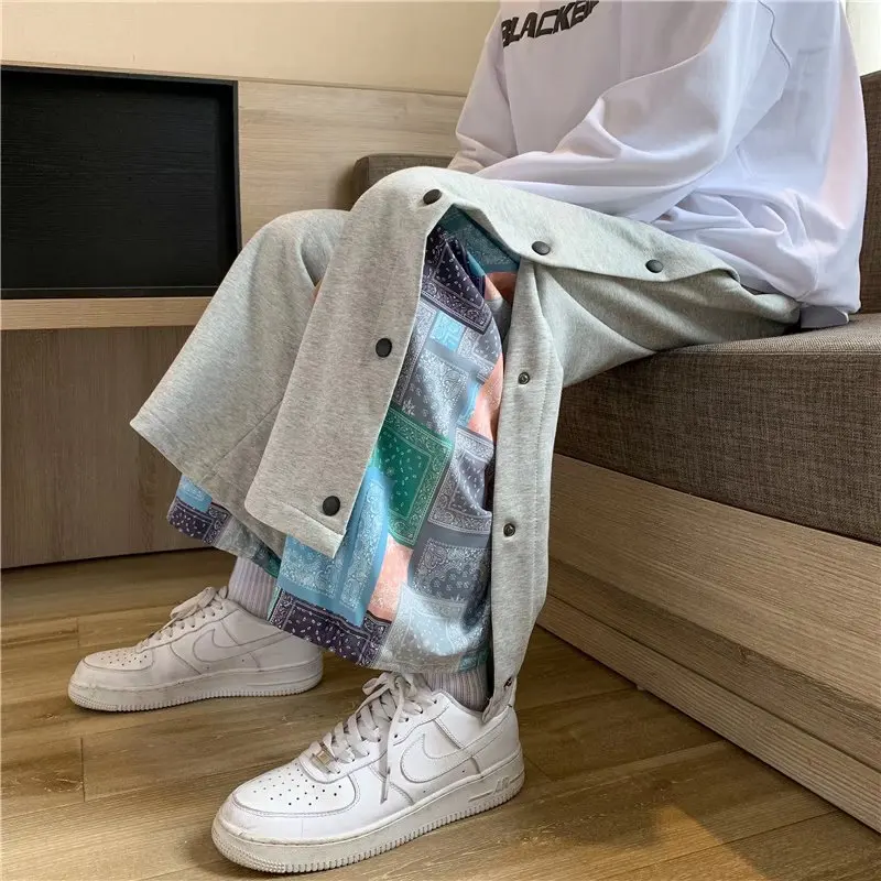 Spring Fall Cashew Flowers Fake Two Casual Pants Men Hong Kong Style Side Full Breasted Straight Pants Men Leisure Jogging Pants 
Spring Fall Cashew Flowers Fake Two Casual Pants Men Hong Kong Style Side Full Breasted Straight Pants Men Leisure Jogging Pants