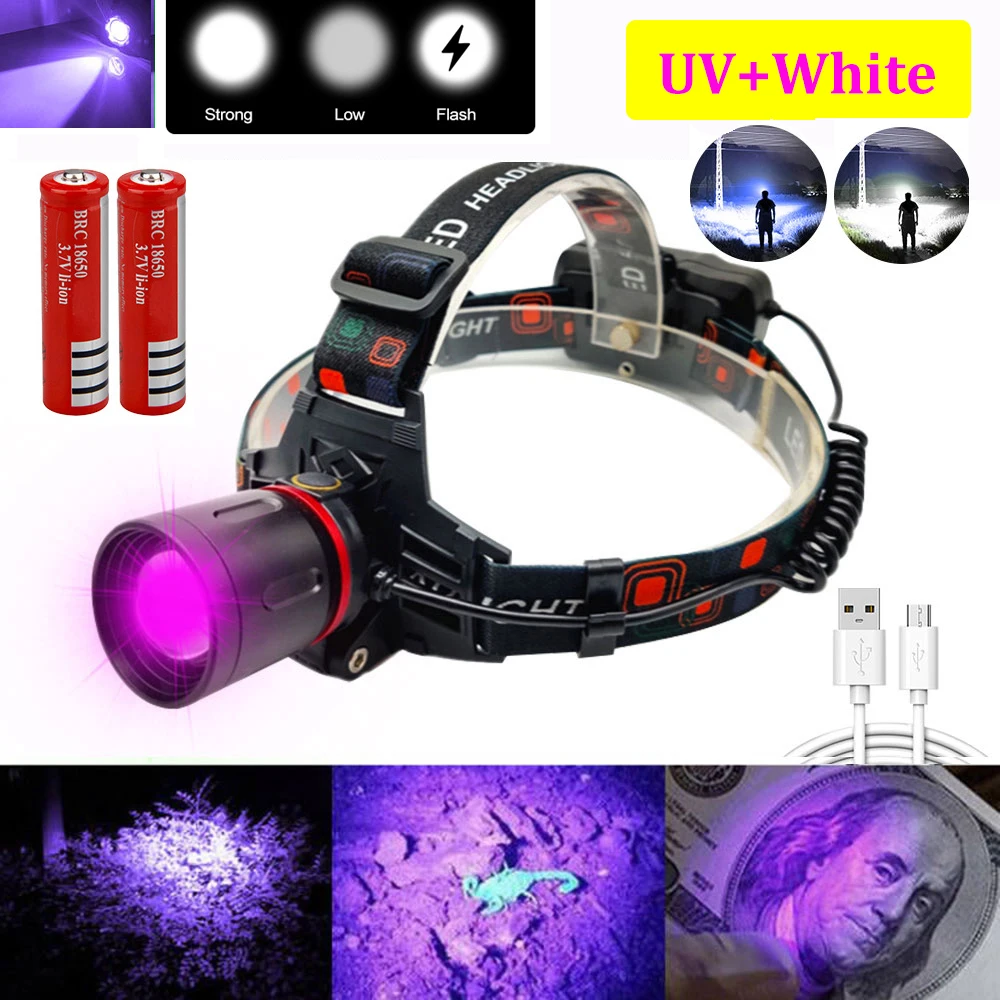 Налобный фонарь белый + красный/зеленый/УФ, 2*18650
Налобный фонарь белый + красный/зеленый/УФ, 2*18650