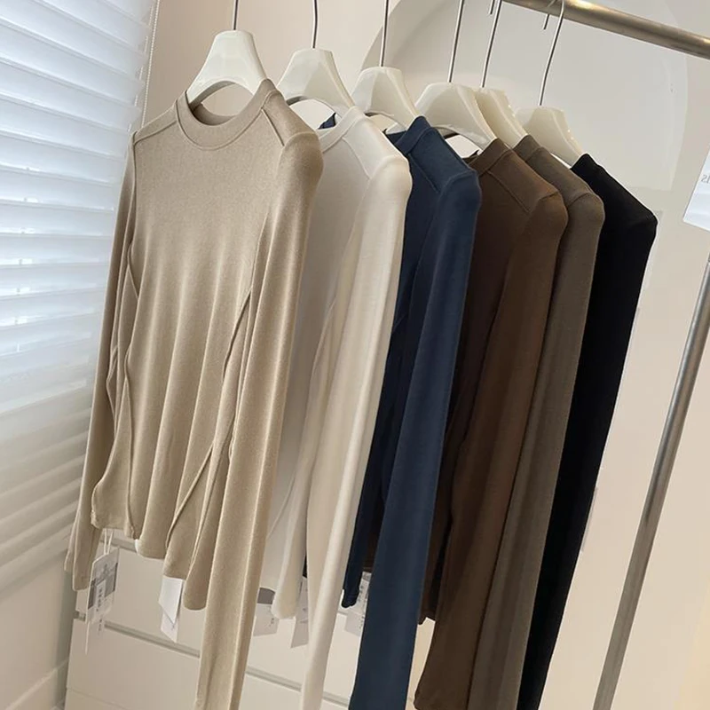 Autumn Women Long Sleeve Solid Color T-shirts Round neck Transparent Temperament Bottomed Shirt Slim Fit Simple Elastic Top
Autumn Women Long Sleeve Solid Color T-shirts Round neck Transparent Temperament Bottomed Shirt Slim Fit Simple Elastic Top