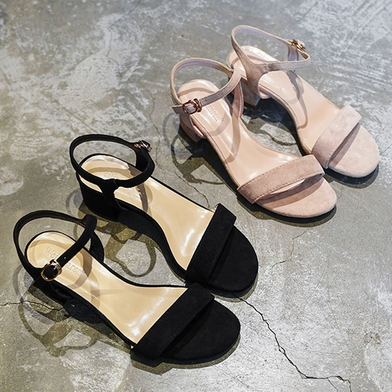 4cm Med-High Heels Shoes Ladies Kid Suede Leather Sandals Ankle Strap Slippers Femme Open Toe Narrow Band Slingback Office Shoes
4cm Med-High Heels Shoes Ladies Kid Suede Leather Sandals Ankle Strap Slippers Femme Open Toe Narrow Band Slingback Office Shoes